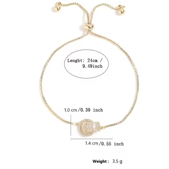 Anthropologe unique Gold Bracelet zircon with Crystal Accents - Picture 5 of 6